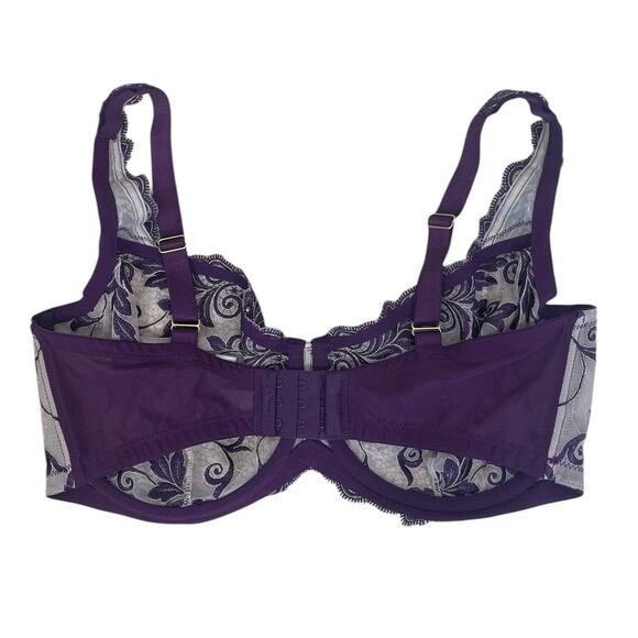 Soma Sensuous Lace Unlined Bra Size 36DDD Sheer Elegant Romantic Feminine - Picture 4 of 10